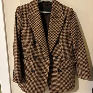 Banana Republic Modern Wool Blazer in Brown Houndstooth Size 00P